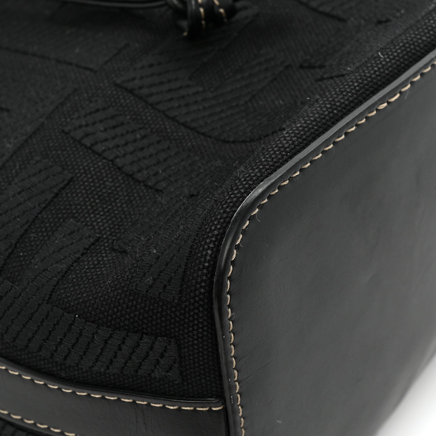 Fendi Canvas Vitello King F is Fendi FF Embroidered Mini Mon Tresor Bucket Bag Black 12 of 12