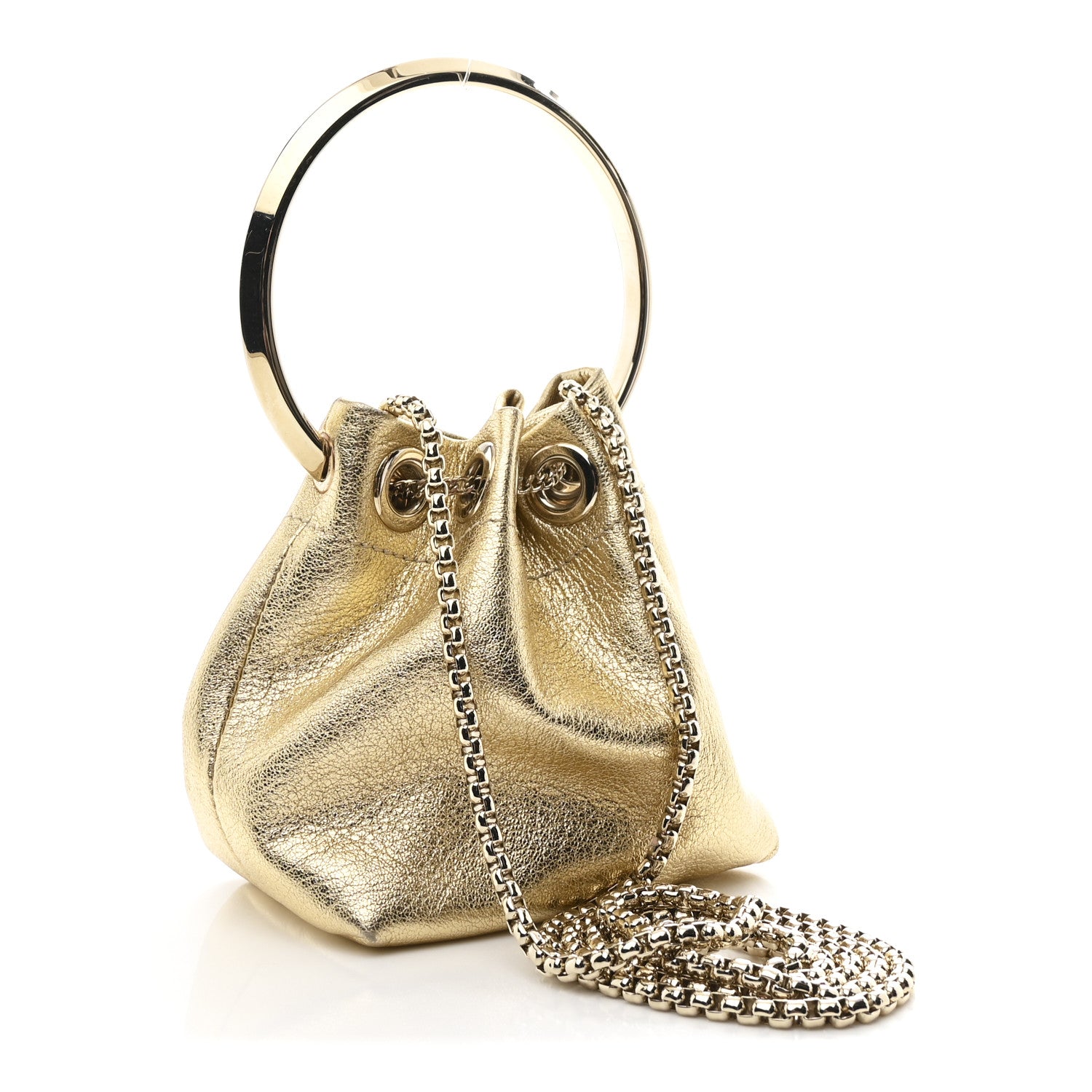 Jimmy Choo Metallic Lambskin Micro Bon Bon Bag Gold 1841175