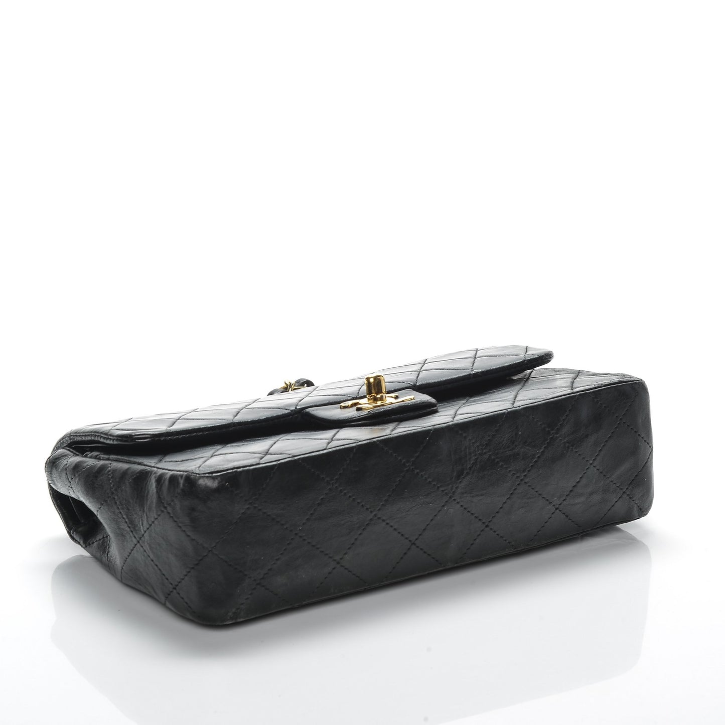 Lambskin Quilted Small Double Flap Black