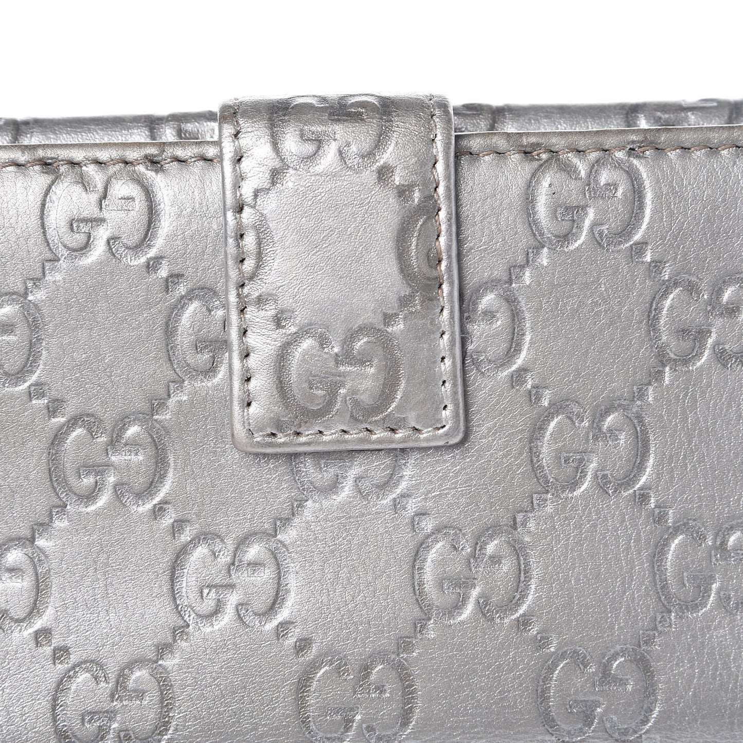 Guccissima New Britt Continental Snap Wallet Silver