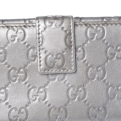 Gucci Guccissima New Britt Continental Snap Wallet Silver 6 of 9