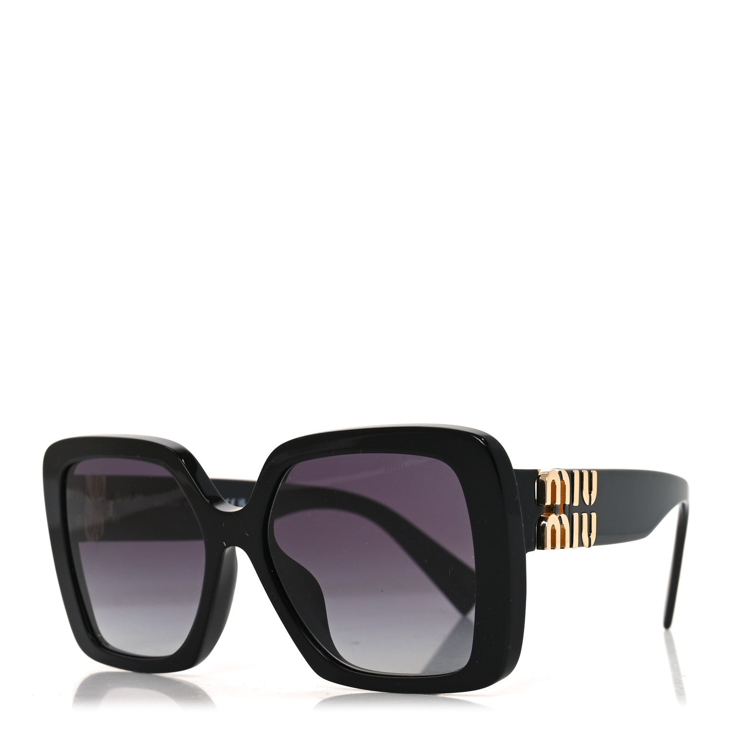 Miu Miu Acetate Rectangle Sunglasses SMU 10Y Black 1 of 7