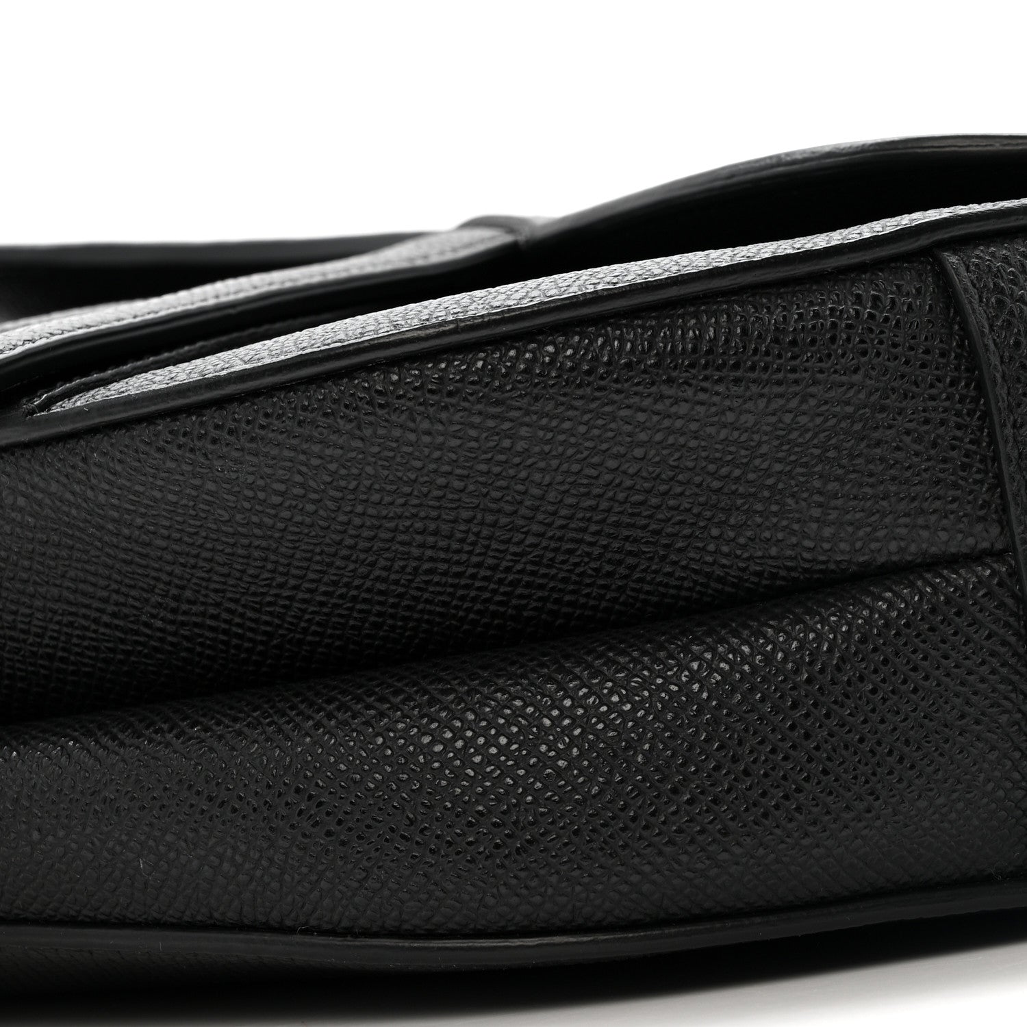 Christian Dior Grained Calfskin Saddle Bag Black 10 of 12