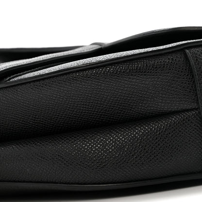 Christian Dior Grained Calfskin Saddle Bag Black 10 of 12