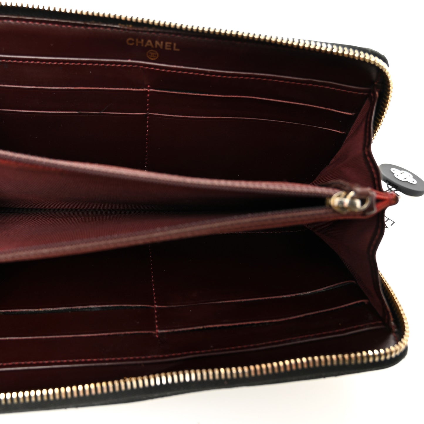 Caviar Quilted Large Gusset Zip Around Wallet Black