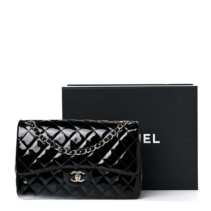 Chanel Patent Quilted Jumbo Double Flap Black 10 of 10