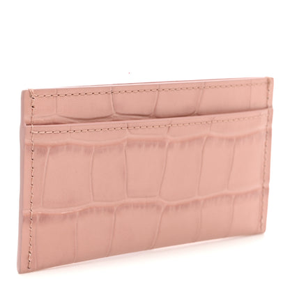 Chanel Calfskin Crocodile Embossed Crococo Card Holder Pink 2 of 7