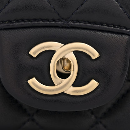 Chanel Lambskin Quilted Medium Mademoiselle Chic Flap Navy 12 of 12
