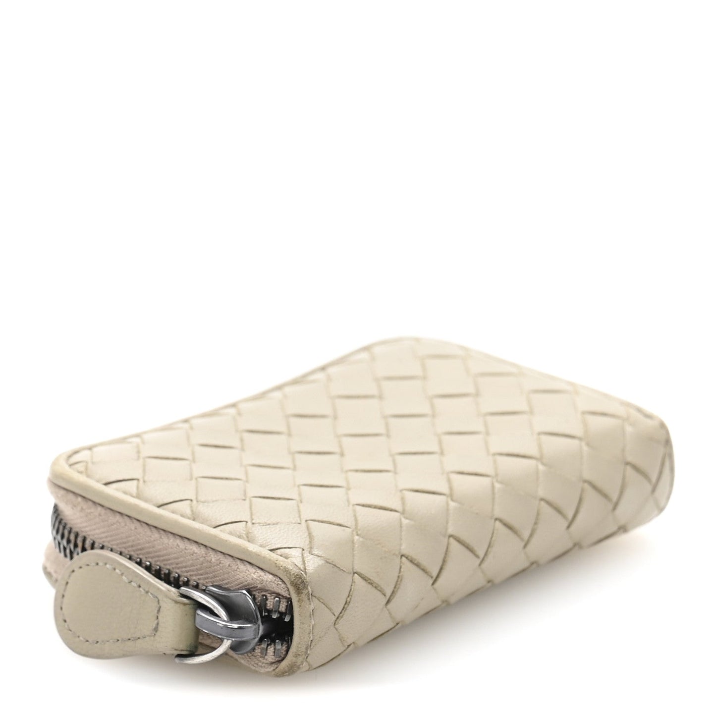 Nappa Intrecciato Zip Around Coin Purse Fume