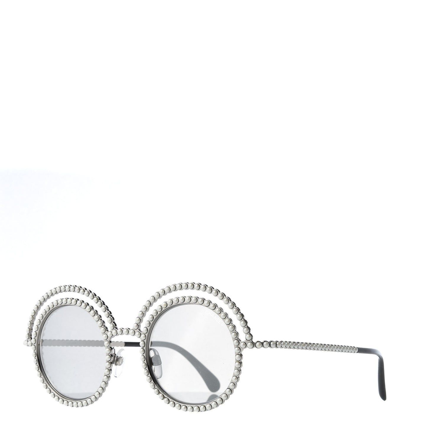 Pearl Round Sunglasses 71139 Silver