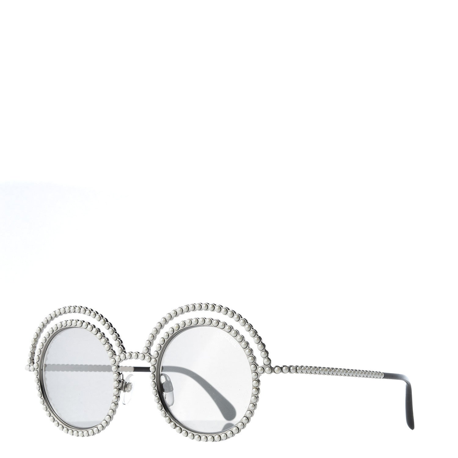 Chanel Pearl Round Sunglasses 71139 Silver 1 of 8