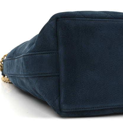 Chanel Suede Calfskin Small On My Shoulder Drawstring Bag Blue 8 of 9