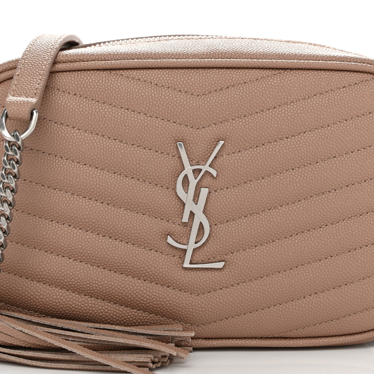 Grain De Poudre Matelasse Monogram Mini Lou Camera Bag Dark Beige