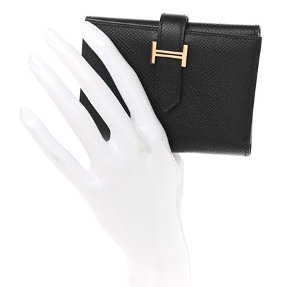 Hermes Epsom Tri-Fold Compact Bearn Wallet Black 2 of 7