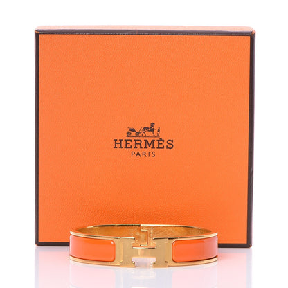 Hermes Enamel Narrow Clic Clac H Bracelet PM Orange 6 of 6
