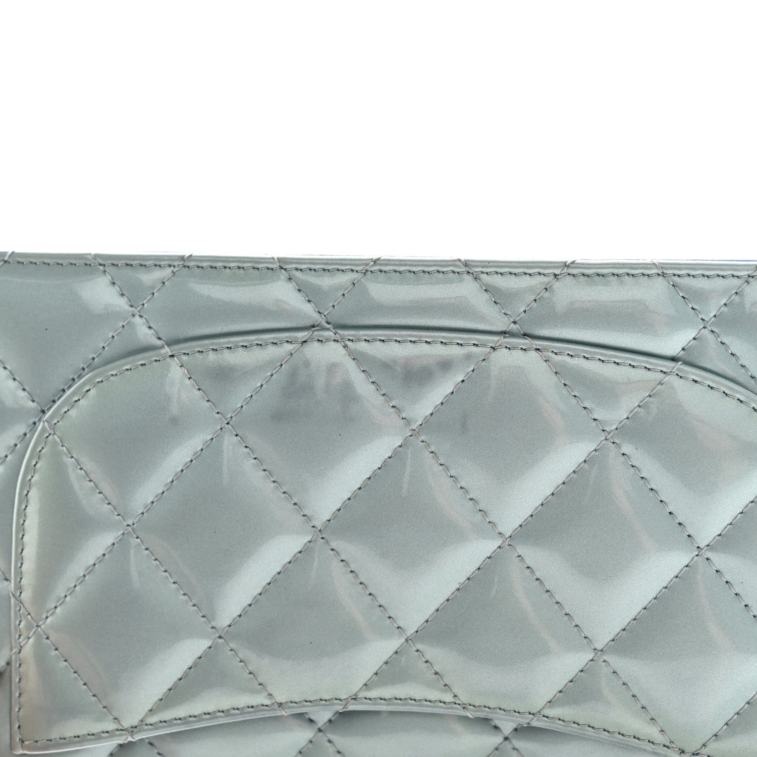 Chanel Patent Calfskin Quilted Yen Wallet Blue 15 of 15