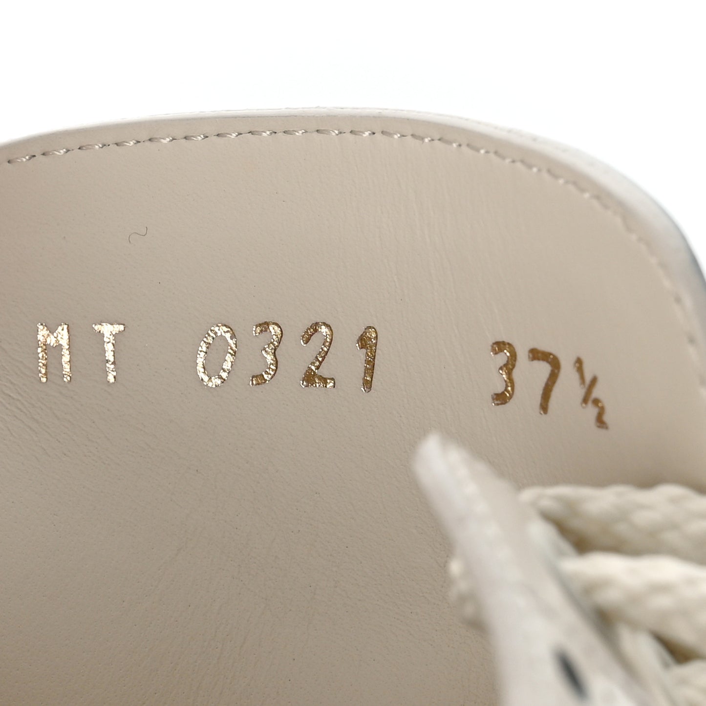 Brushed Calfskin Rubber Perforated Dioriron Derby Flat Shoes 37.5 Off White