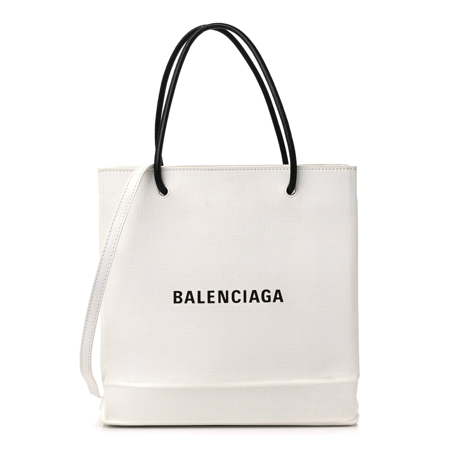 Balenciaga Calfskin Small Logo North South Shopping Tote White 1 of 12