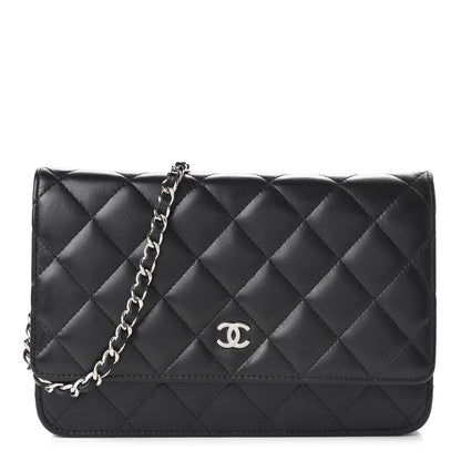 Chanel Lambskin Quilted Wallet On Chain WOC Black 1 of 12