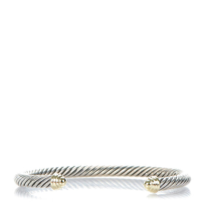 David Yurman Sterling Silver 14K Yellow Gold 5mm Cable Classics Bracelet 1 of 5