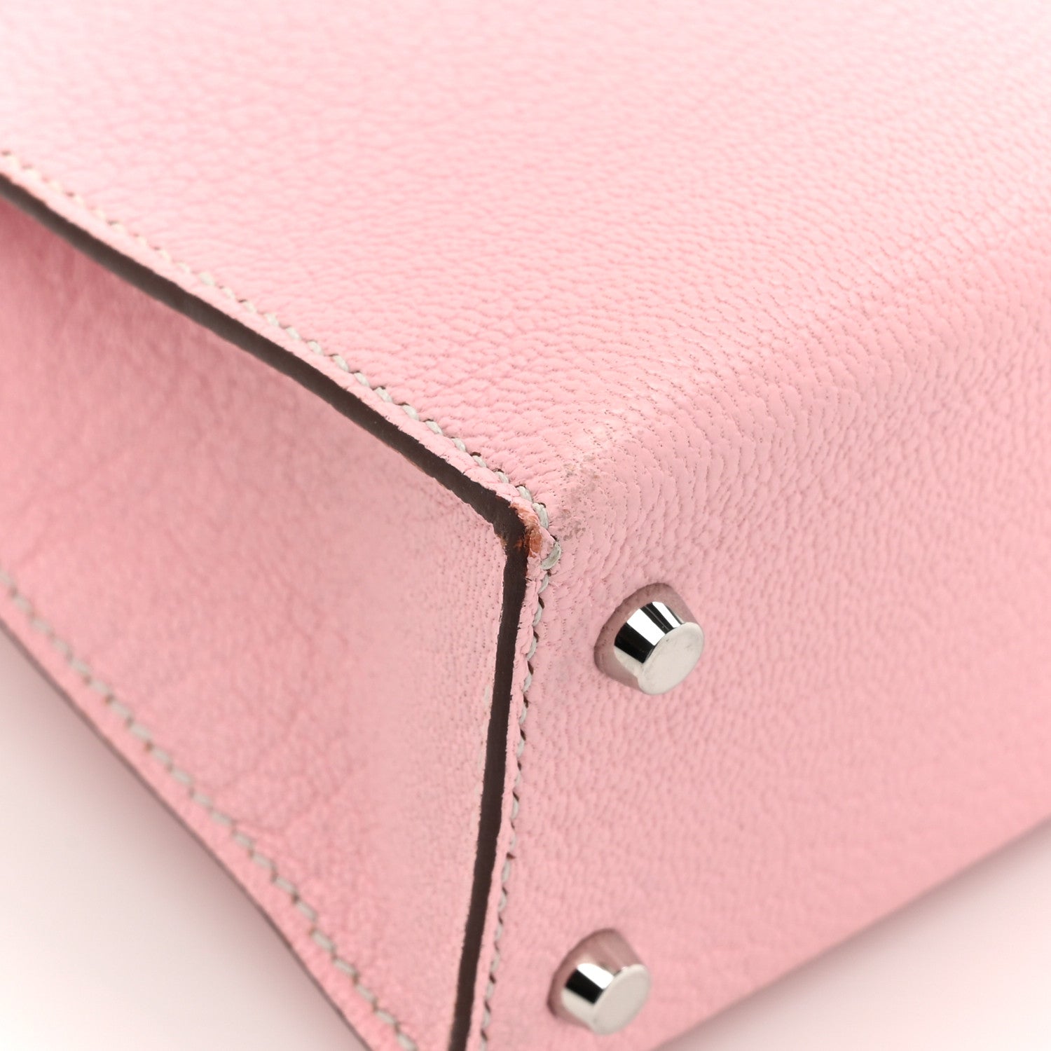 Hermes Chevre Mysore Horseshoe Mini Kelly Sellier 20 Rose Sakura Gris Perle 13 of 17