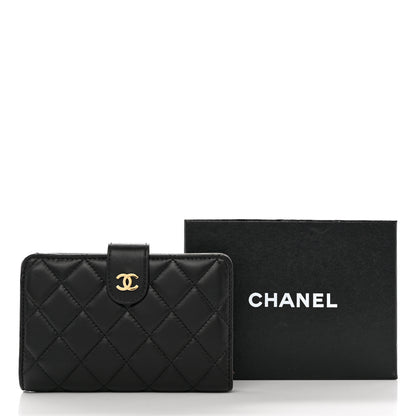 Chanel Lambskin Quilted Zipped Pocket Wallet Black 10 of 10