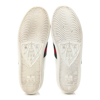 Gucci Calfskin Web GG Apple Embroidered Womens Ace Sneakers 37 White 4 of 5