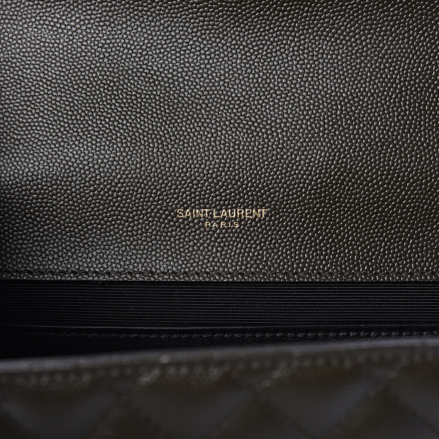 Saint Laurent Grain De Poudre Textured Mixed Matelasse Triquilt Medium Monogram Satchel Army Green 6 of 10