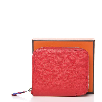 Hermes Epsom Silk'in Compact Wallet Bougainvillea 9 of 10