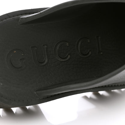 Gucci Rubber GG Monogram Perforated Elea Platform 55mm Lug Sole Sandals 38 Black 6 of 10