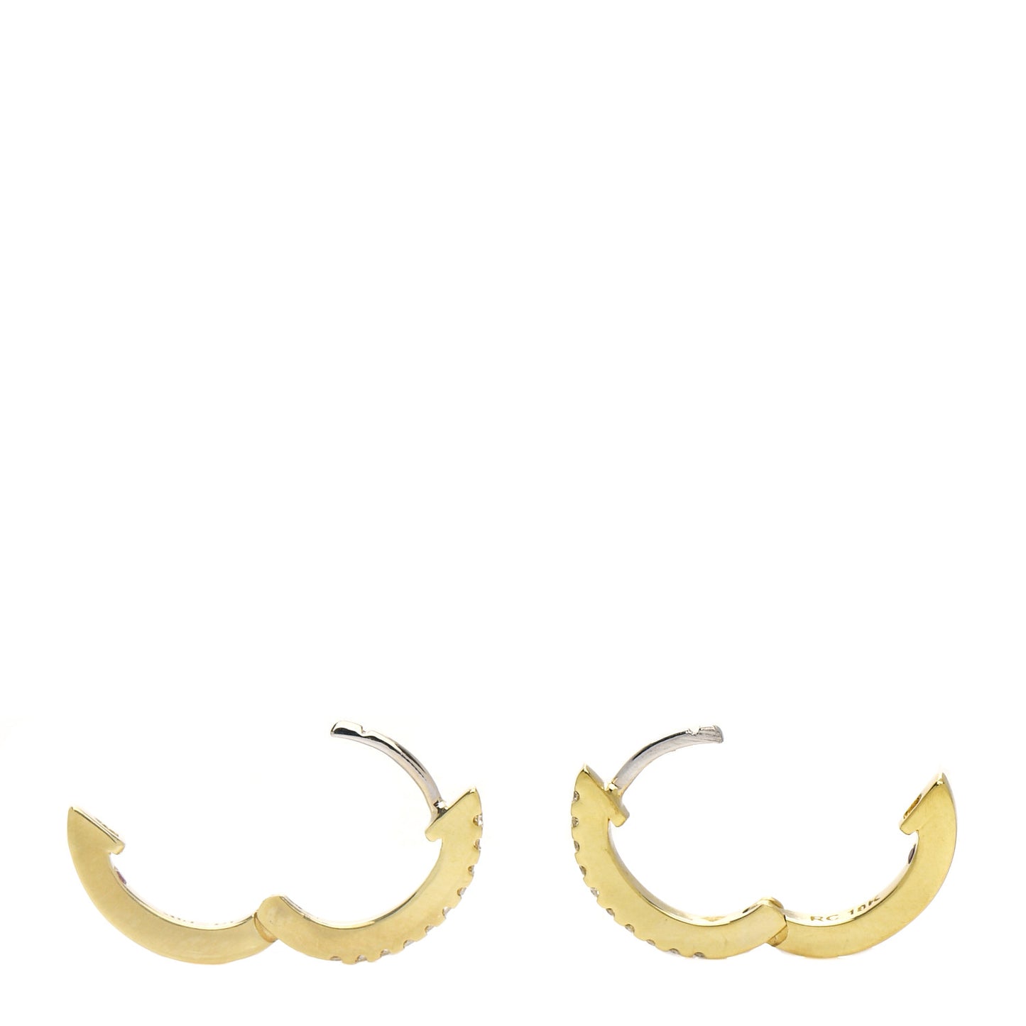 18K Yellow Gold Diamond Small Baby Hoop Earrings
