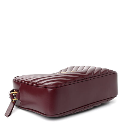 Saint Laurent Calfskin Matelasse Monogram Lou Camera Bag Dark Legion Red 3 of 10