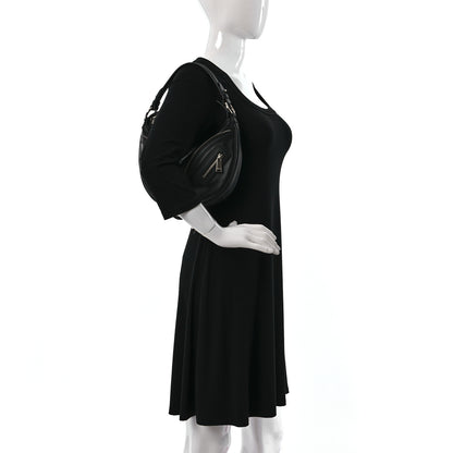 Versace Calfskin Small Repeat Zip Hobo Black 2 of 13