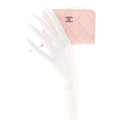 Chanel Caviar Quilted Zip Coin Purse Pink 2 of 7