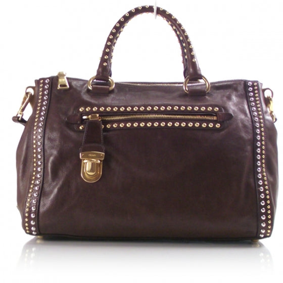 Prada Leather Studded Tote Bag 1 of 11