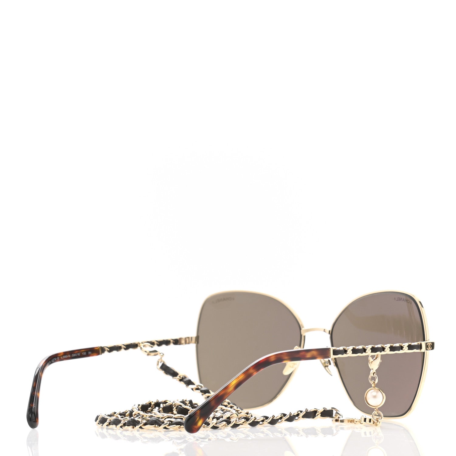 Chanel Metal Square Frame Chain Sunglasses 4274-Q Brown 4 of 8