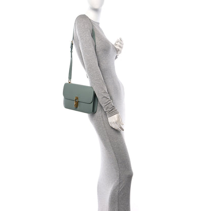 Saint Laurent Smooth Calfskin Carre Satchel Vert Opaline 2 of 18