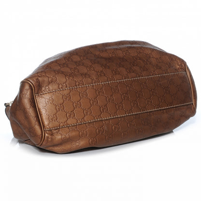 Gucci Metallic Guccissima Medium Sukey Tote Bronze 4 of 7