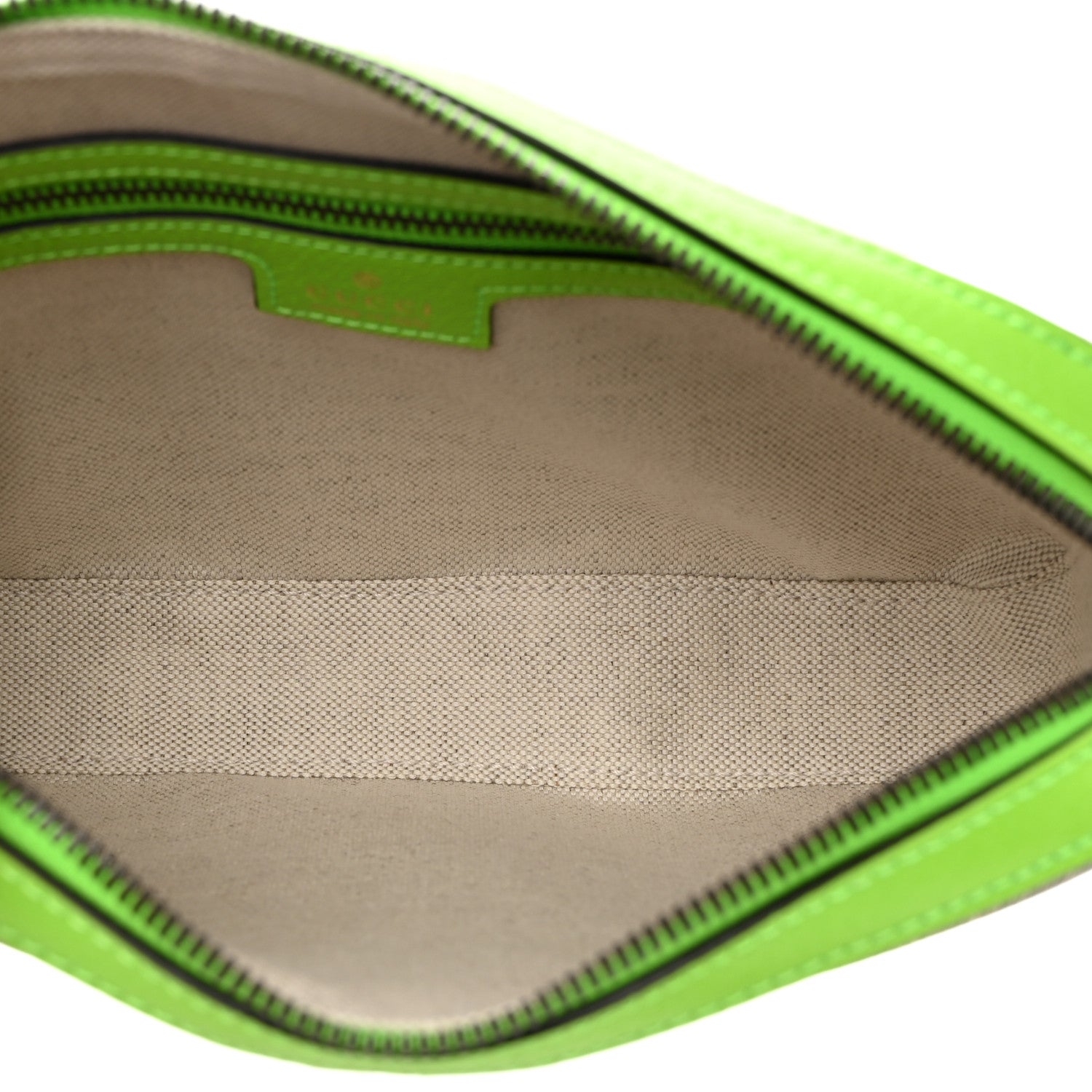 Gucci GG Supreme Monogram Textured Dollar Calfskin Web Ophidia Wristlet Shoulder Bag Beige Ebony Green 5 of 10