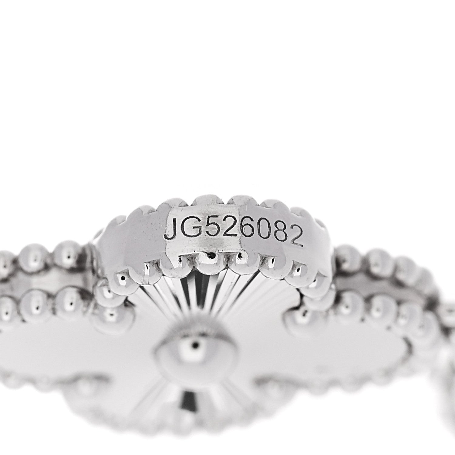 Van Cleef & Arpels 18K White Gold 5 Motifs Guilloche Vintage Alhambra Bracelet 4 of 5