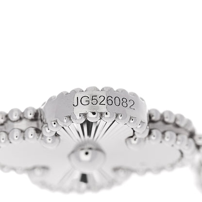 Van Cleef & Arpels 18K White Gold 5 Motifs Guilloche Vintage Alhambra Bracelet 4 of 5