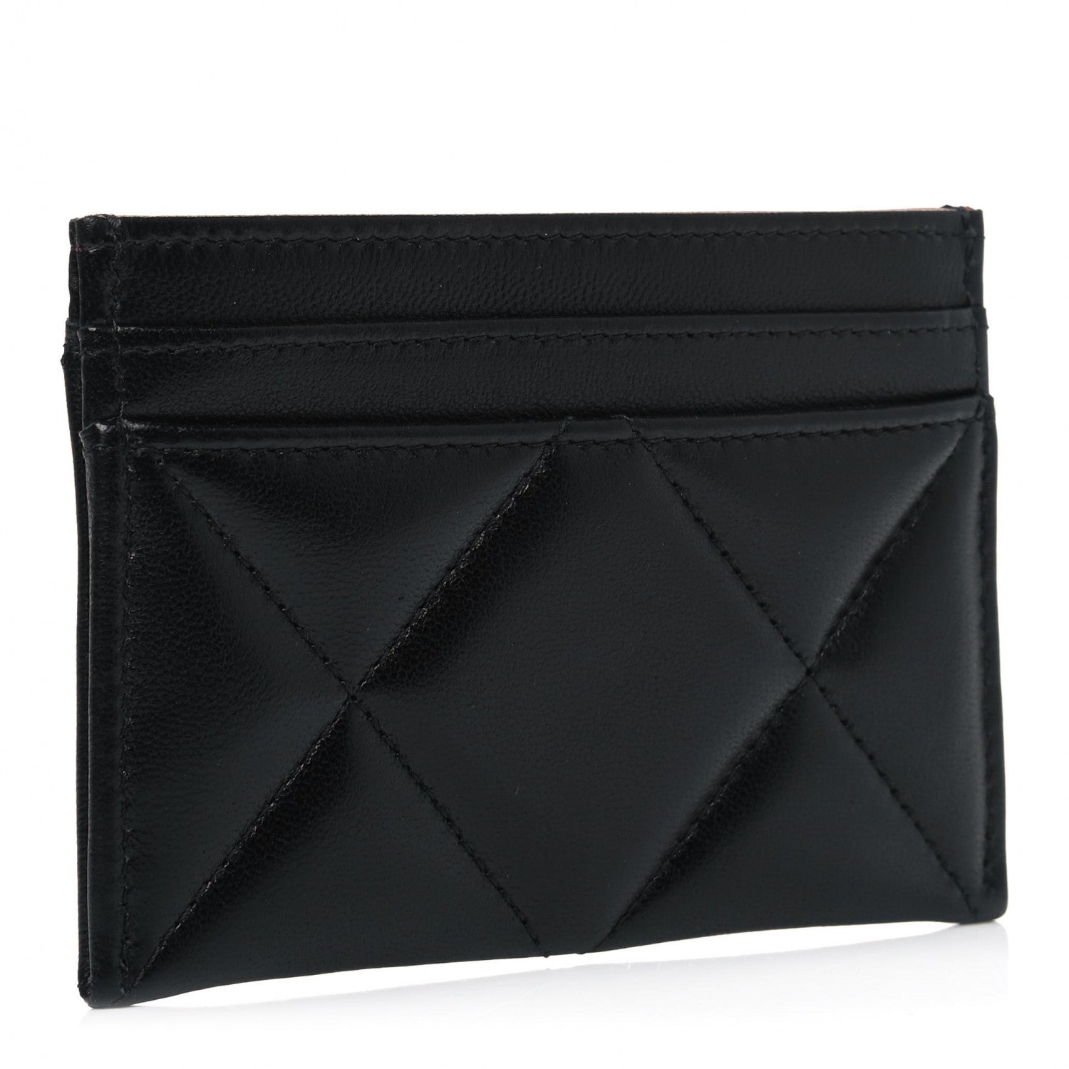 Chanel Lambskin Quilted Chanel 19 Card Holder Black 2 of 6
