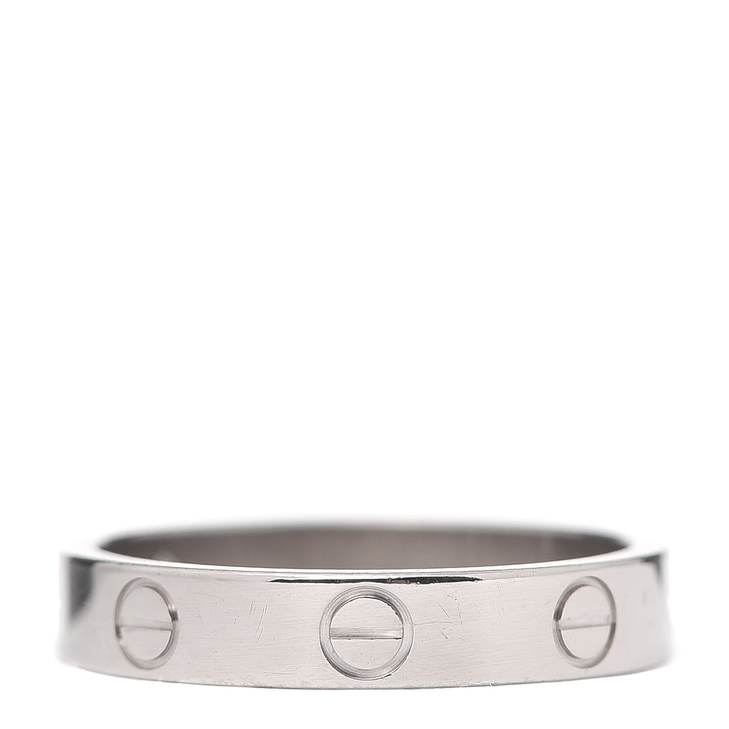 Cartier 18K White Gold 3.5mm LOVE Wedding Band Ring 53 6.25 3 of 5