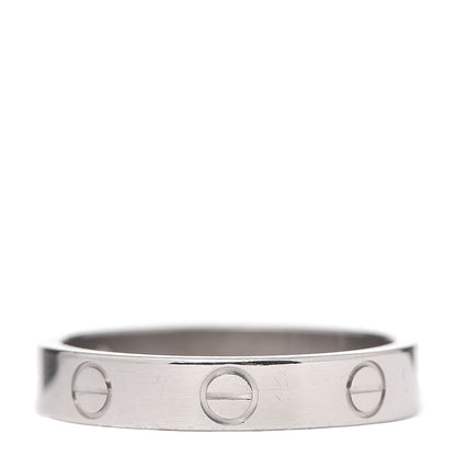 Cartier 18K White Gold 3.5mm LOVE Wedding Band Ring 53 6.25 3 of 5