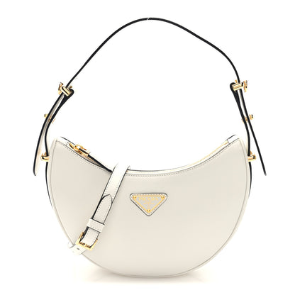 Prada Soft Calfskin Arque Shoulder Bag White 1 of 9