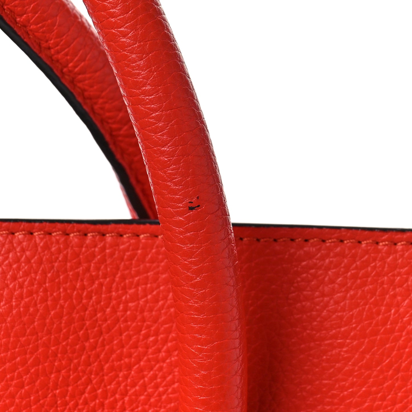 Drummed Calfskin Mini Luggage Vermillion
