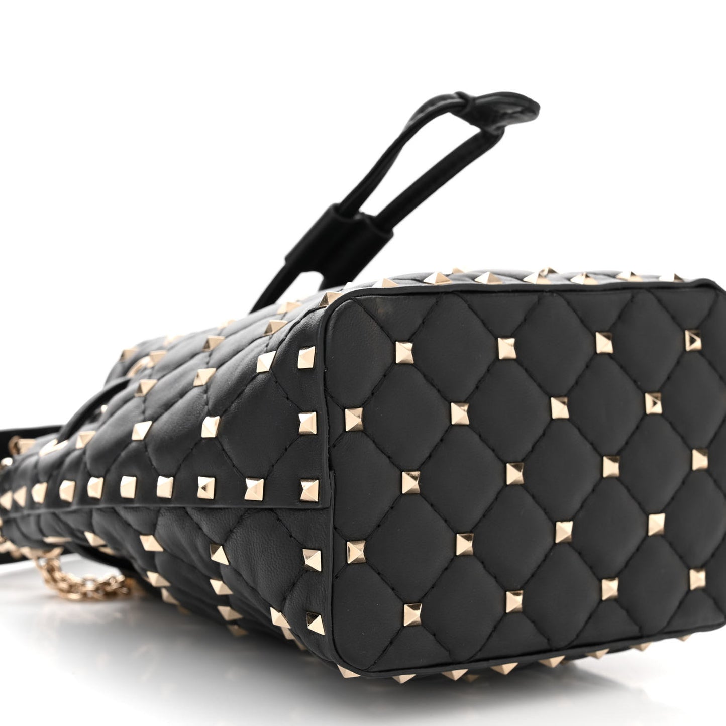 Nappa Mini Rockstud Spike Bucket Bag Black