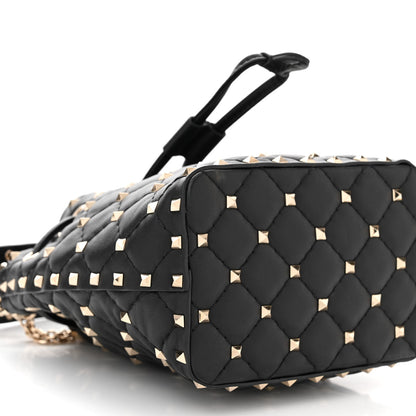 Valentino Garavani Nappa Mini Rockstud Spike Bucket Bag Black 8 of 9