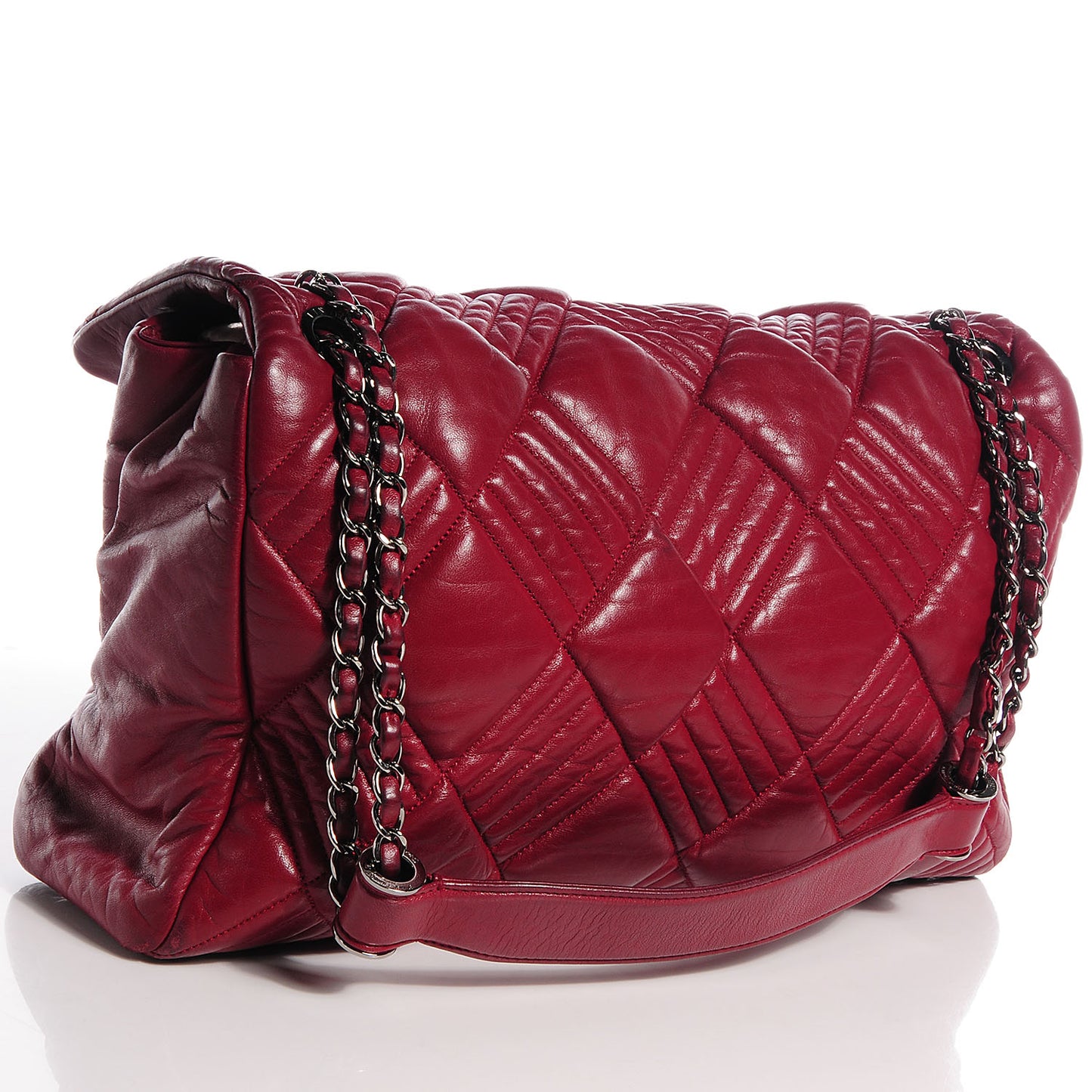 Lambskin In And Out Maxi Flap Red