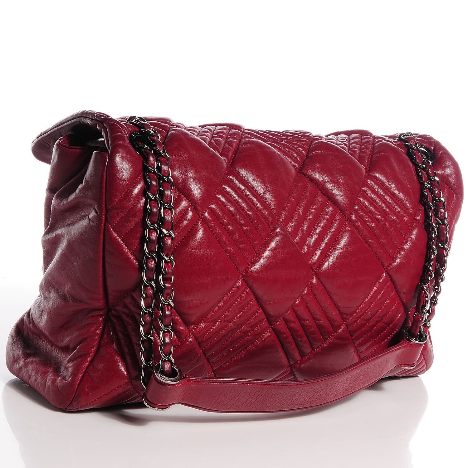 Chanel Lambskin In And Out Maxi Flap Red 3 of 7